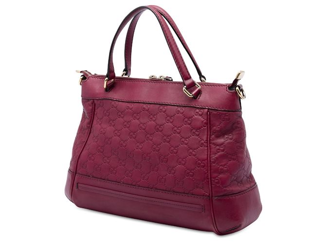 Borsa Satchel Gucci Red Guccissima Mayfair Rosso Bordò - vista 2