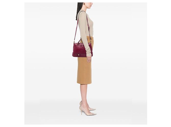 Borsa Satchel Gucci Red Guccissima Mayfair Rosso Bordò - vista 5