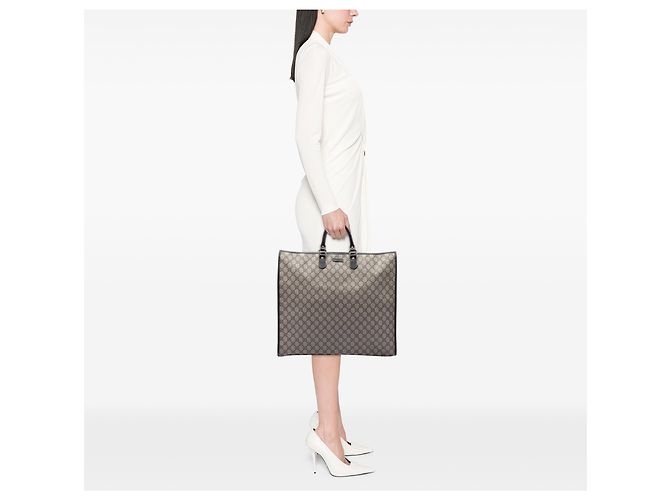 Borsa Tote Gucci Beige GG Supreme - vista 6