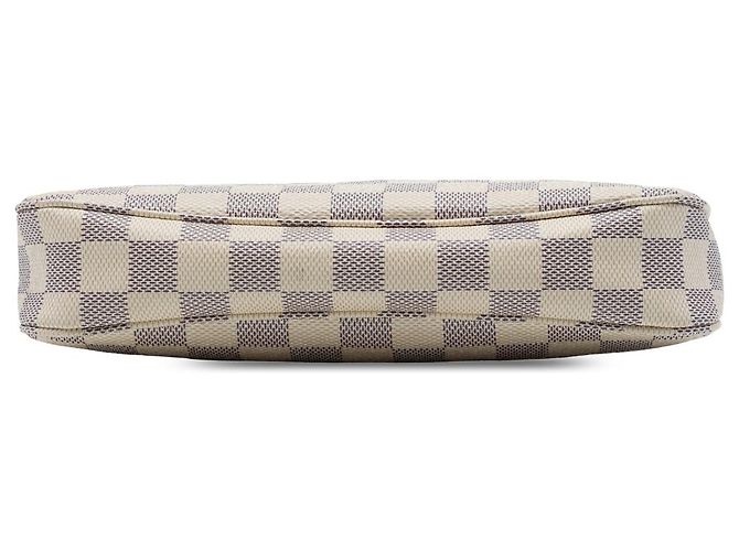 Louis Vuitton White Damier Azur Pochette Accessoires Bianco - vista 3