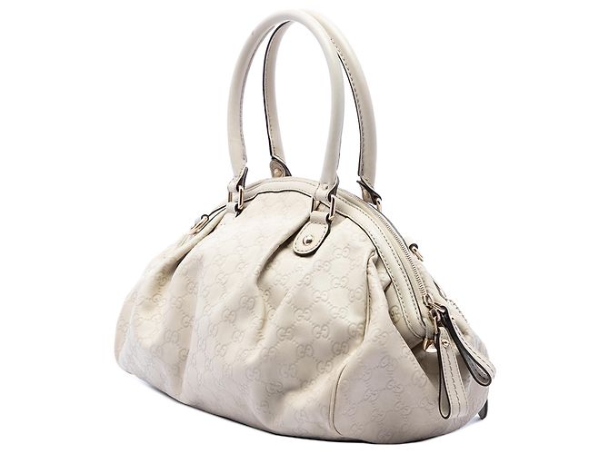 Borsa Satchel Gucci White Guccissima Sukey Bianco - vista 2