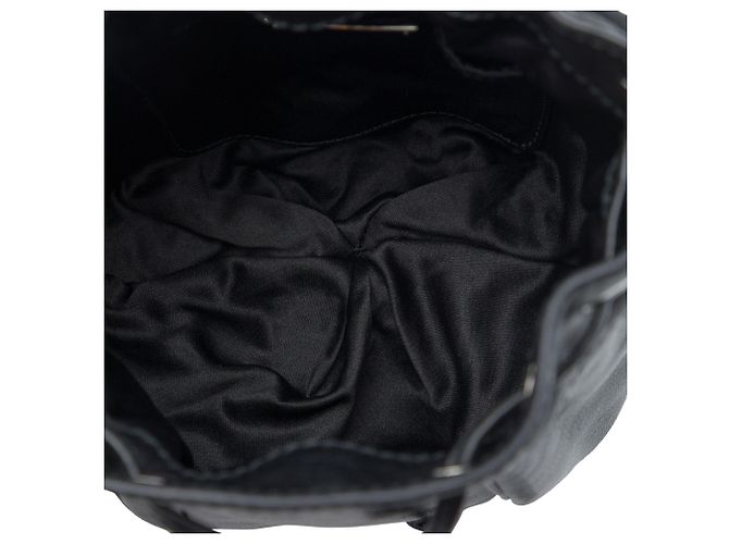 Borsa bucket Miu Miu in nappa nera con manico e cristalli Nero - vista 4