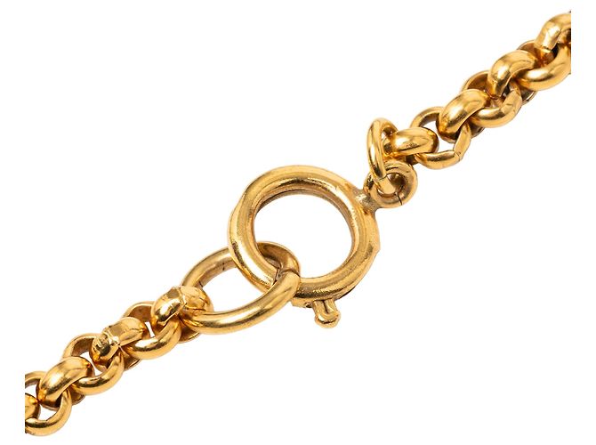 Collana con pendente a cuore CC Chanel placcata oro D'oro - vista 4