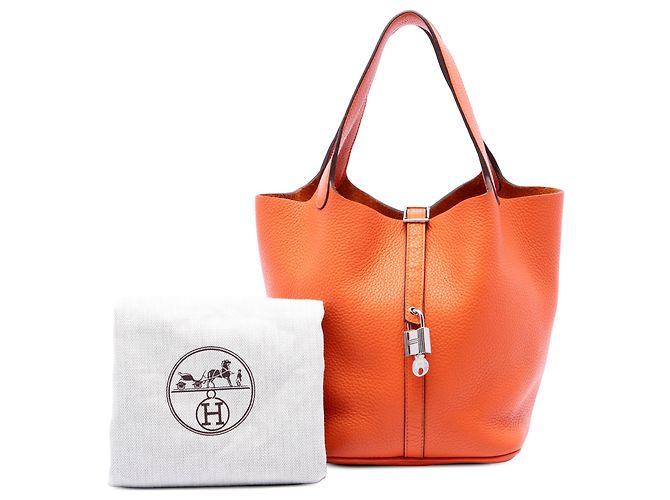 Hermès Orange Clemence Picotin Lock 22 Naranja - vista 7