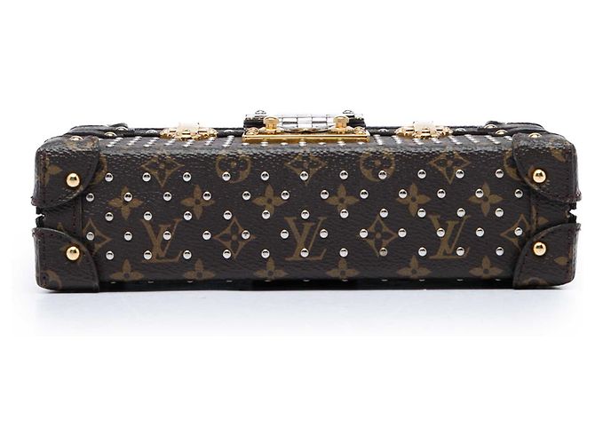 Louis Vuitton Brown Monogram Studded Petite Malle Marrone - vista 3