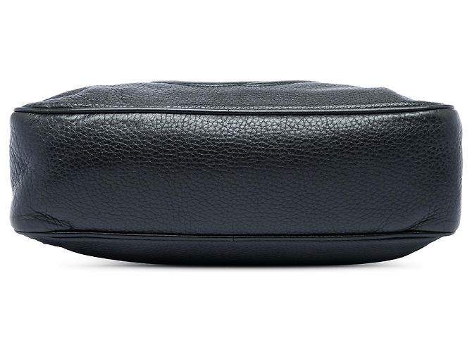 Bolso de hombro Soho con cadena y cremallera en piel de becerro granulada negra Gucci Negro - vista 3