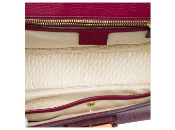 Gucci New Bamboo Satchel aus rotem Kalbsleder, Medium Bordeaux - Ansicht 4
