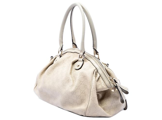 Borsa Satchel Gucci White Guccissima Sukey Bianco - vista 2