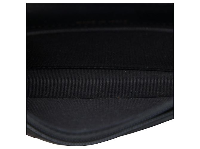 Clutch Chanel in vitello matelassé nero con Maxi Pearls e catena - vista 4