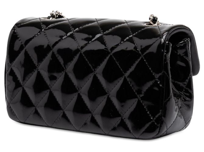 Chanel Black Extra Mini Rectangular Classic Patent Single Flap Schwarz - Ansicht 2