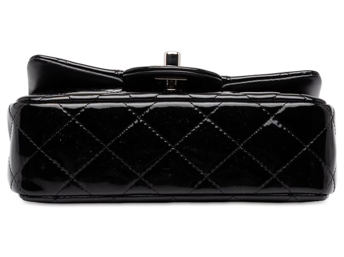 Chanel Black Extra Mini Rectangular Classic Patent Single Flap Schwarz - Ansicht 3