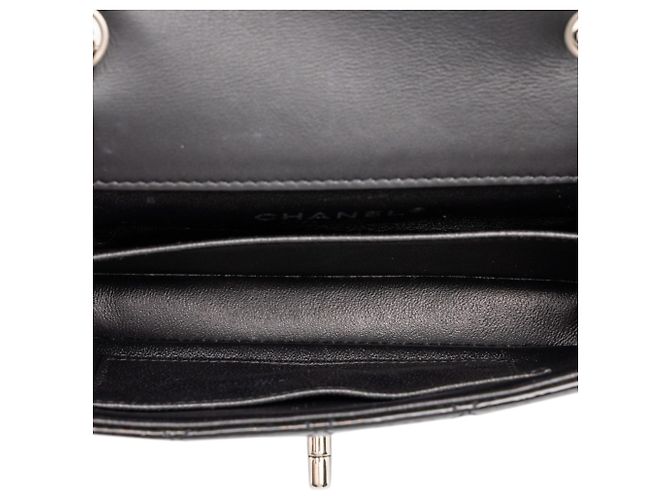 Chanel Black Extra Mini Rectangular Classic Patent Single Flap Schwarz - Ansicht 4