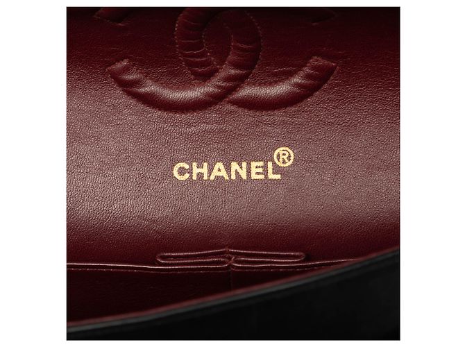 Chanel Black Medium Classic Lambskin Double Flap Preto - vista 5