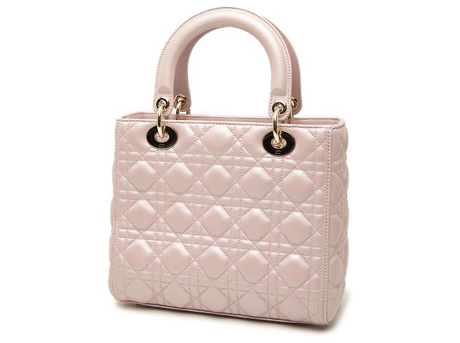 Autre Marque Dior Pink Medium Pearlescent Lambskin Cannage Lady Dior Rosa - vista 2
