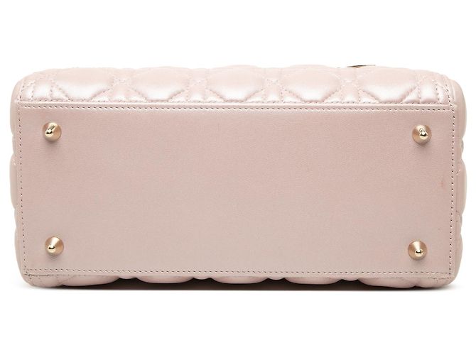 Autre Marque Dior Pink Medium Pearlescent Lambskin Cannage Lady Dior Rosa - vista 3