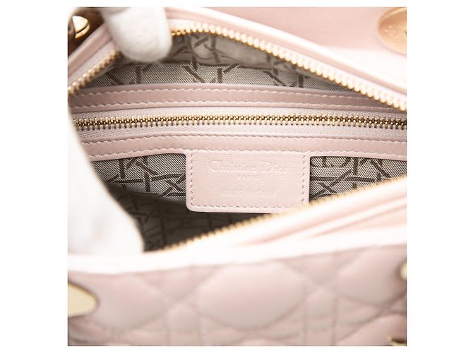 Autre Marque Dior Pink Medium Pearlescent Lambskin Cannage Lady Dior Rosa - vista 5