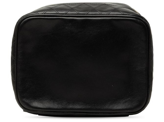 Borsa Vanity Chanel in pelle d'agnello matelassé nera con logo CC Nero - vista 3