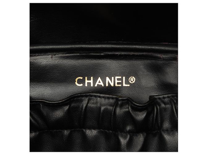 Borsa Vanity Chanel in pelle d'agnello matelassé nera con logo CC Nero - vista 5