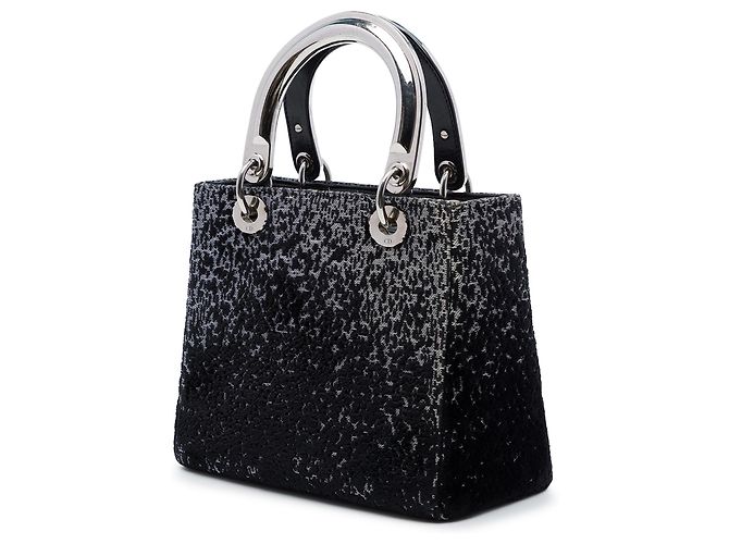 Autre Marque Dior Black Medium Fabric Lame Lady Dior Nero - vista 2