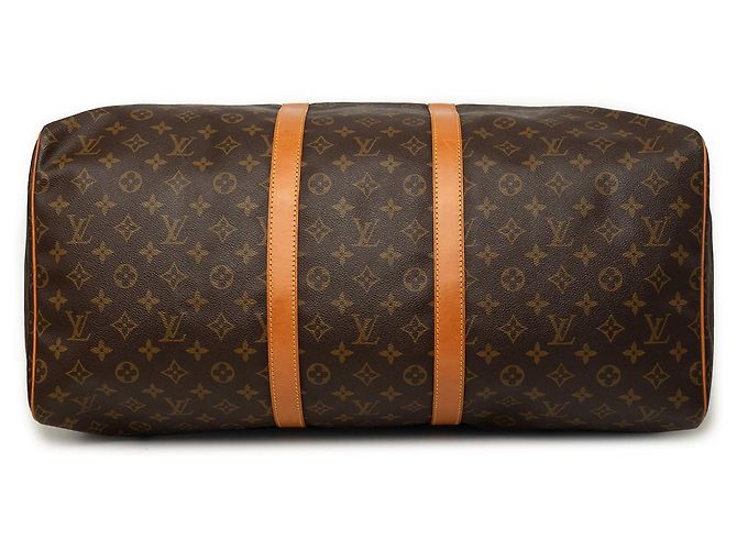 Louis Vuitton Brown Monogram Keepall 55 Marrom - vista 3