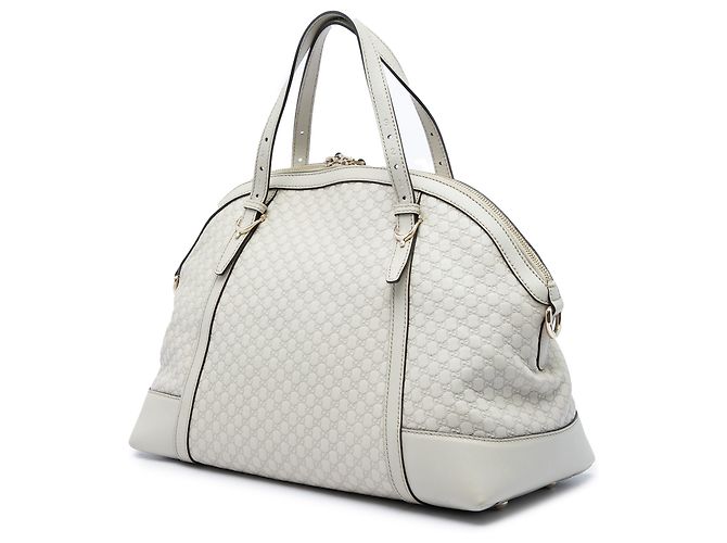 Borsa Gucci Nice Dome Satchel Large Microguccissima Bianca Bianco - vista 2