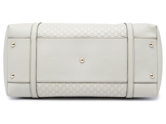 Borsa Gucci Nice Dome Satchel Large Microguccissima Bianca Bianco - vista 3