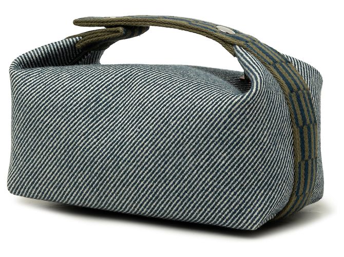 Hermès Blue Small Wool Bride A Brac H Natte Etui Blau Marineblau - Ansicht 2
