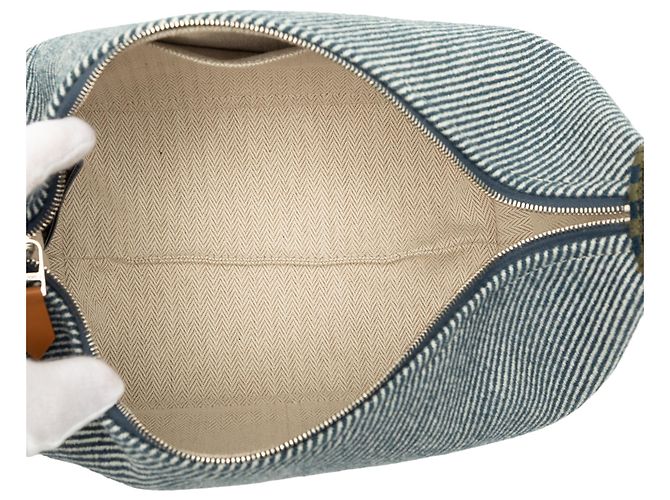 Hermès Blue Small Wool Bride A Brac H Natte Etui Blau Marineblau - Ansicht 4