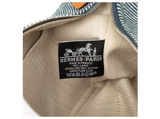 Hermès Blue Small Wool Bride A Brac H Natte Etui Blau Marineblau - Ansicht 5