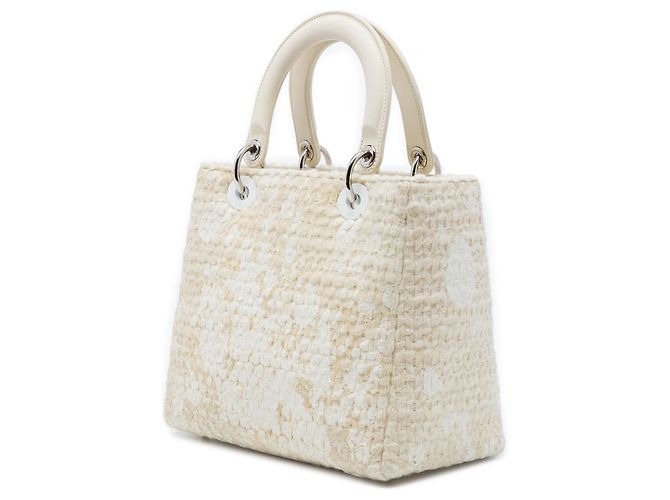 Autre Marque Dior Brown Medium Tweed Pearl Lady Dior Marrone Beige - vista 2