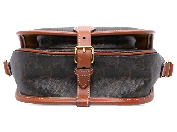 Céline Celine Brown Medium Triomphe Coated Canvas Folco Crossbody Braun Dunkelbraun - Ansicht 3