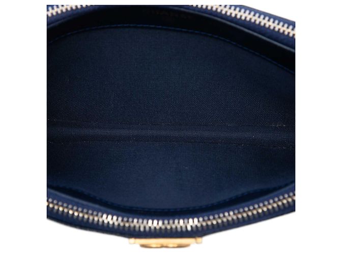 Portafoglio Chanel Boy Double Zip On Chain in pelle caviar matelassé blu Blu navy - vista 4