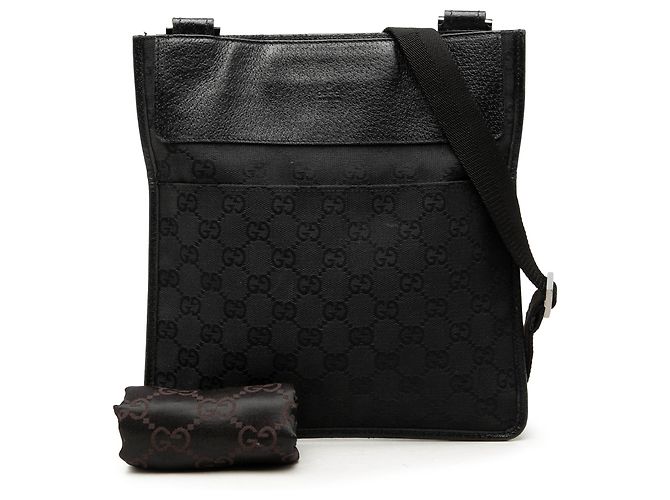 Borsa a tracolla Gucci in canvas GG nero - vista 7