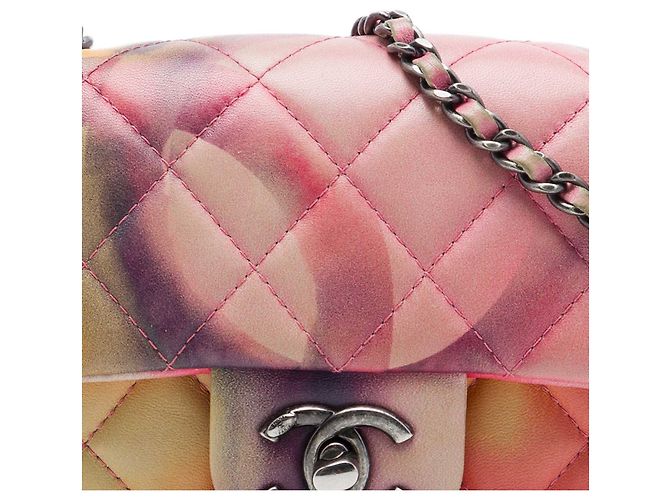 Chanel Pink Extra Mini Quilted Lambskin Flower Power Single Flap Rosa - vista 6