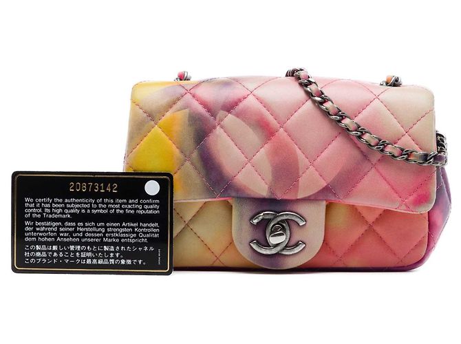 Chanel Pink Extra Mini Quilted Lambskin Flower Power Single Flap Rosa - vista 8