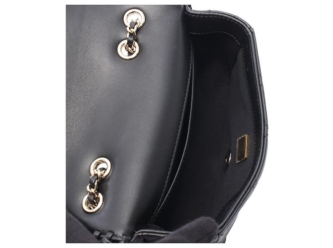 Chanel Black Quilted Lambskin Whipstitch Single Flap Noir - vue 3