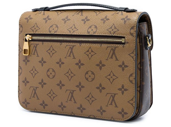 Louis Vuitton Brown Monogram Reverse Pochette Metis Castaño - vista 2
