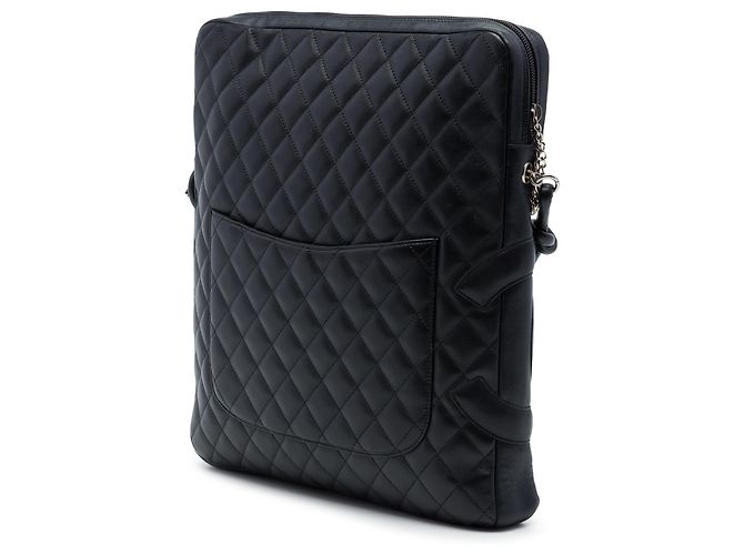 Chanel Black Large Quilted Lambskin Cambon Ligne Crossbody Nero - vista 2