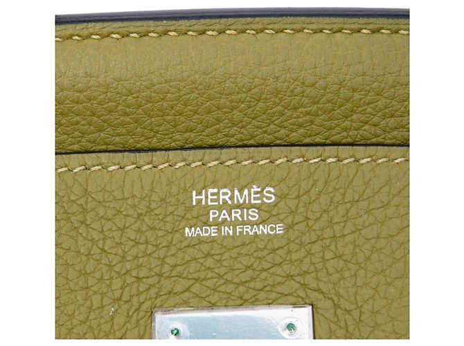 Hermès Green Clemence Birkin Retourne 30 Verde Verde oliva - vista 5
