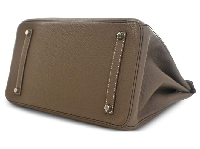 Hermès Brown Clemence Birkin Retourne 35 Marron Taupe - vue 13