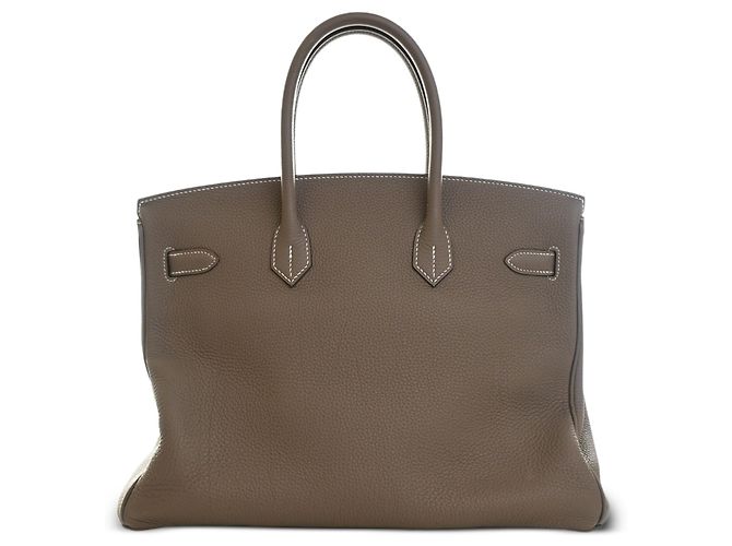 Hermès Brown Clemence Birkin Retourne 35 Marron Taupe - vue 2