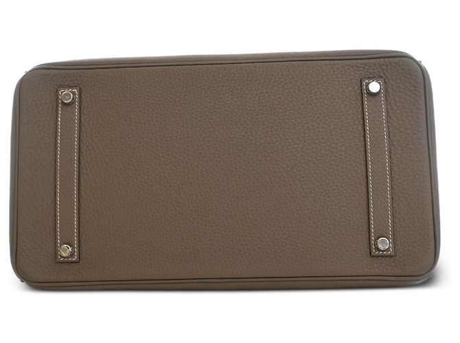 Hermès Brown Clemence Birkin Retourne 35 Marron Taupe - vue 3