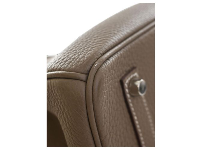 Hermès Brown Clemence Birkin Retourne 35 Marron Taupe - vue 7