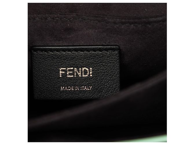 Borsa a tracolla Fendi Kan I Mini in pelle nera festonata e borchie in acrilico Nero - vista 5