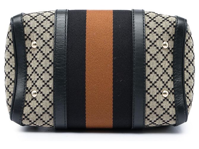 Borsa Boston Gucci Joy Small in tela Diamante beige e Web - vista 3