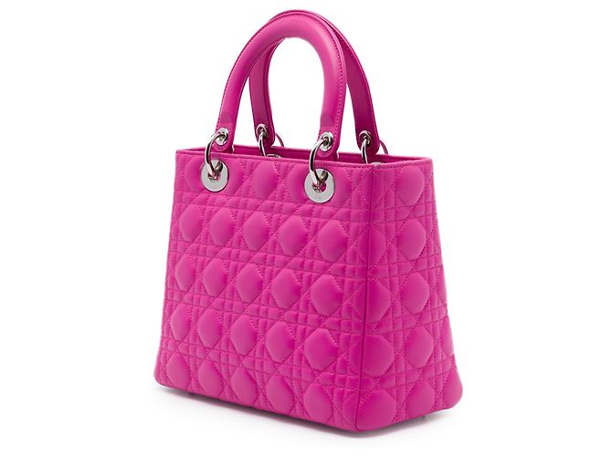 Autre Marque Dior Pink Medium Lambskin Cannage Lady Dior Rosa - vista 2