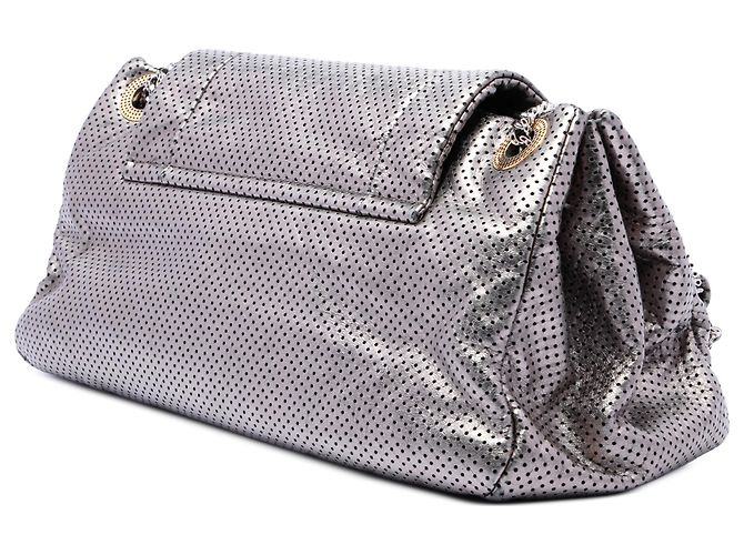 Chanel Silver Metallic Perforated Calfskin Reissue 2.55 Drill Accordion Flap Silvery - view 2