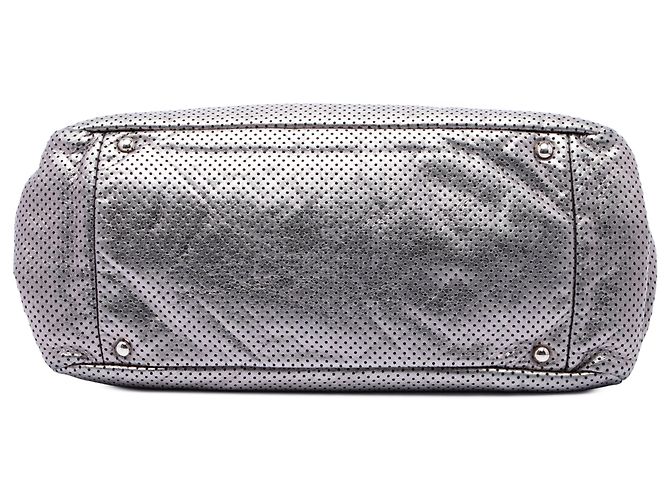 Chanel Silver Metallic Perforated Calfskin Reissue 2.55 Drill Accordion Flap Silvery - view 3