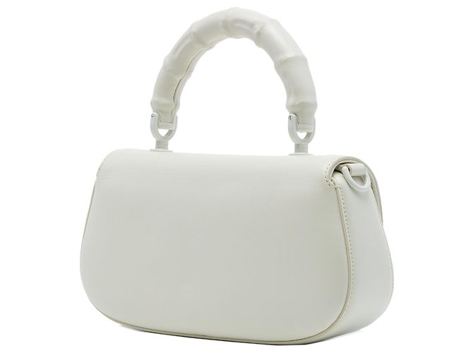 Bamboo Borsa a mano Gucci Diva Small in pelle di vitello bianca con manico in bambù Bianco - vista 2