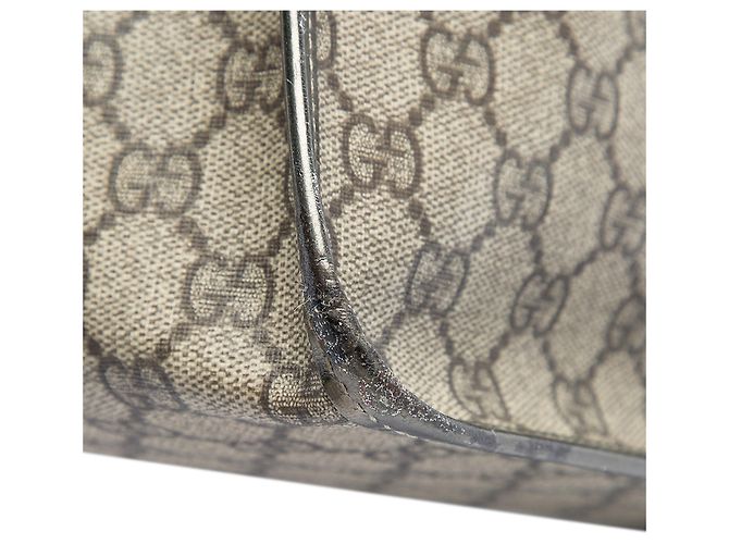 Borsa Satchel Gucci Beige GG Supreme - vista 5